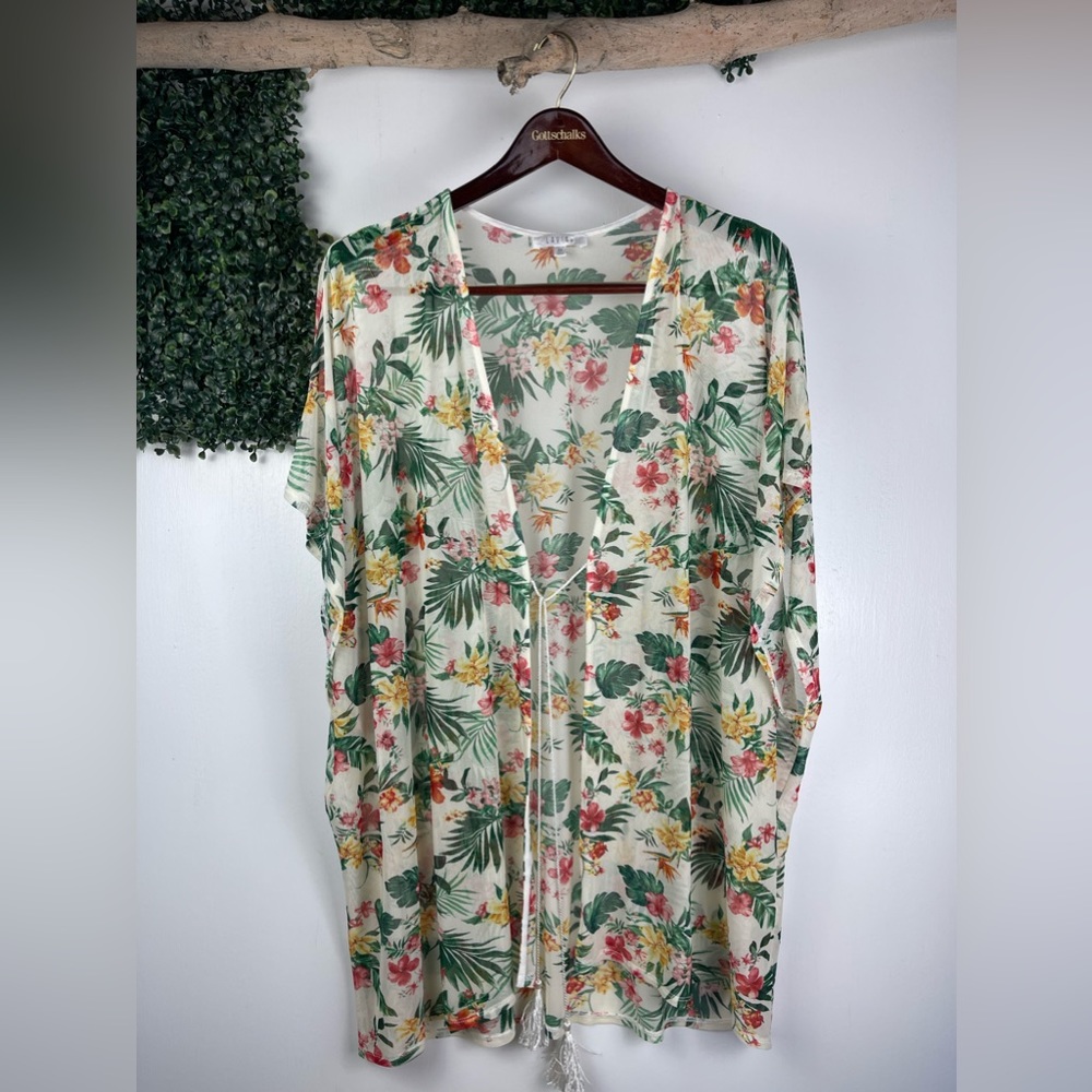 Lavish || Floral tropical kimono coverup